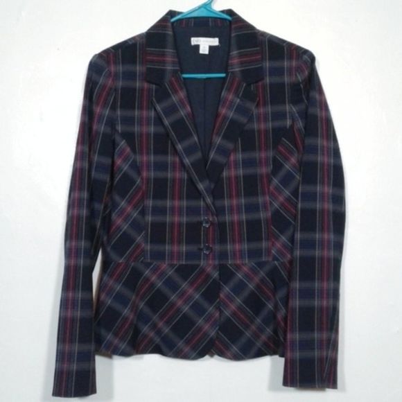 Cato Jackets & Blazers - Cato navy and red plaid Peplum blazer